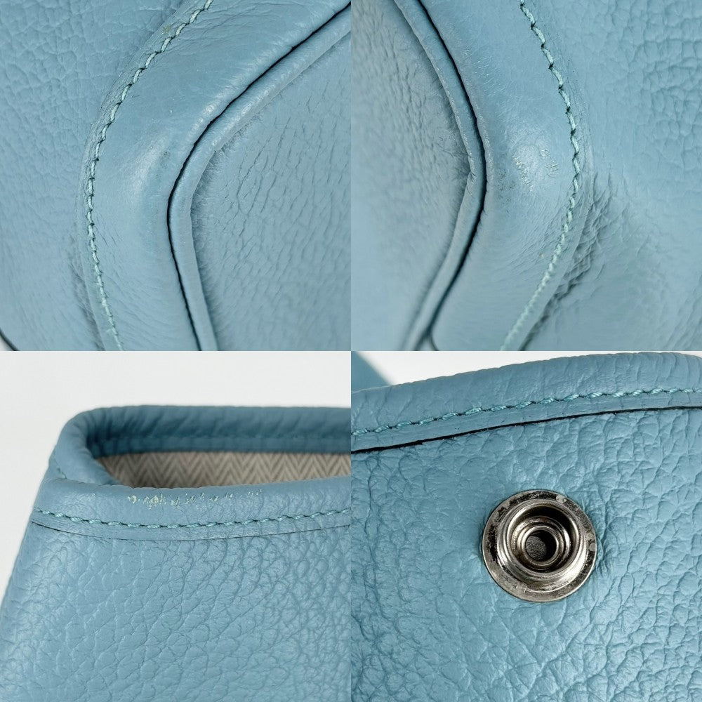 【開店SALE】 HERMES エルメス ハンドバッグ ガーデンパーティPM トートバッグ X刻印 ネゴンダ トワルオフィシェ ライトブルー系 シルバー金具 レディース 2016年【中古品】