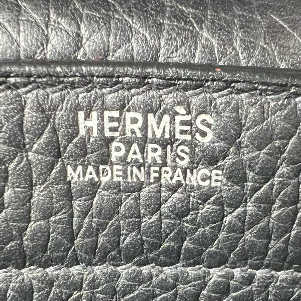 HERMES エルメス ハンドバッグ サックアデペッシュ27 レザー ブラック 黒 シルバー金具 レディース【中古品】