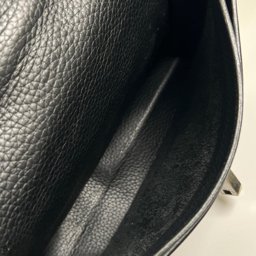 HERMES エルメス ハンドバッグ サックアデペッシュ27 レザー ブラック 黒 シルバー金具 レディース【中古品】