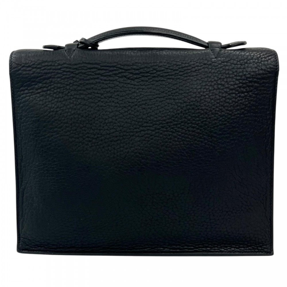 HERMES エルメス ハンドバッグ サックアデペッシュ27 レザー ブラック 黒 シルバー金具 レディース【中古品】