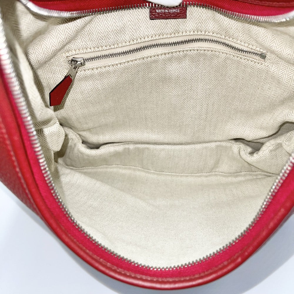 【開店SALE】 HERMES エルメス ショルダーバッグ ガオ ワンショルダー 本革 □O刻印 レザー レッド 赤 シルバー金具 レディース 2011年【中古品】