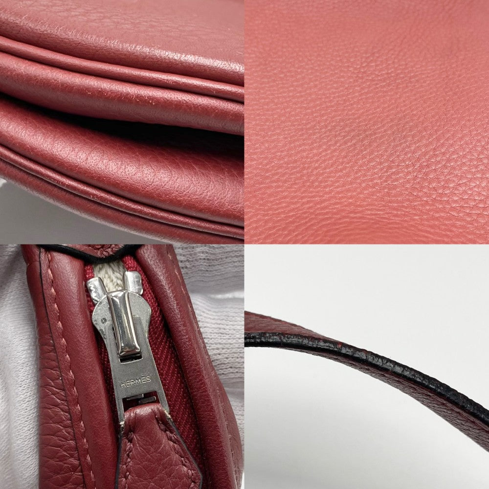 【開店SALE】 HERMES エルメス ショルダーバッグ ガオ ワンショルダー 本革 □O刻印 レザー レッド 赤 シルバー金具 レディース 2011年【中古品】