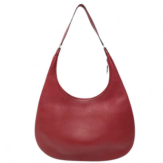 【開店SALE】 HERMES エルメス ショルダーバッグ ガオ ワンショルダー 本革 □O刻印 レザー レッド 赤 シルバー金具 レディース 2011年【中古品】
