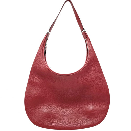 【開店SALE】 HERMES エルメス ショルダーバッグ ガオ ワンショルダー 本革 □O刻印 レザー レッド 赤 シルバー金具 レディース 2011年【中古品】
