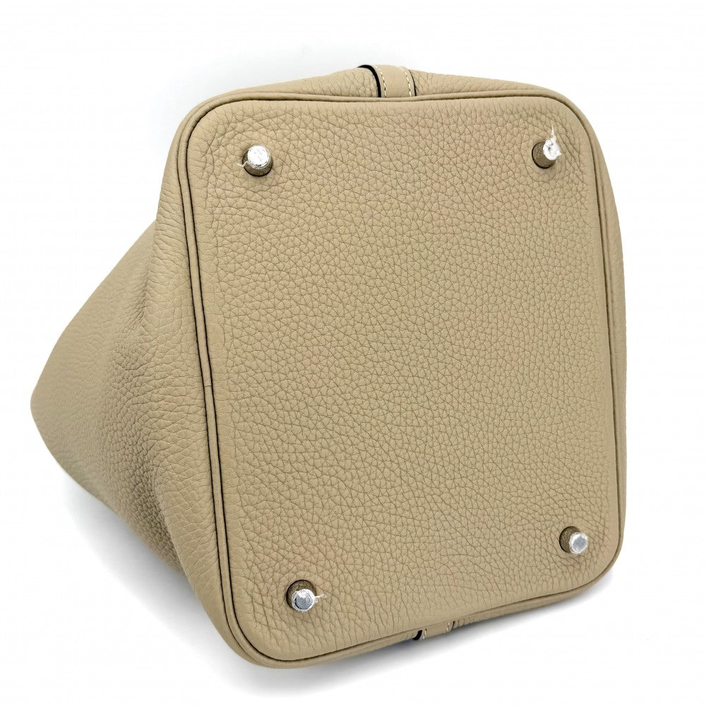 HERMES エルメス ハンドバッグ ピコタンロックMM ベージュ X刻印 トリヨン ベージュ シルバー金具 レディース 2016年【中古品】