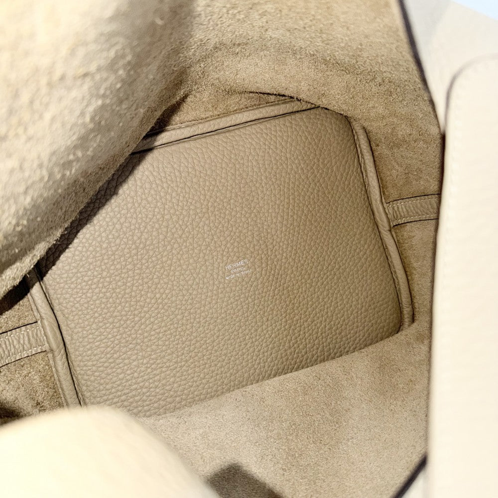 HERMES エルメス ハンドバッグ ピコタンロックMM ベージュ X刻印 トリヨン ベージュ シルバー金具 レディース 2016年【中古品】