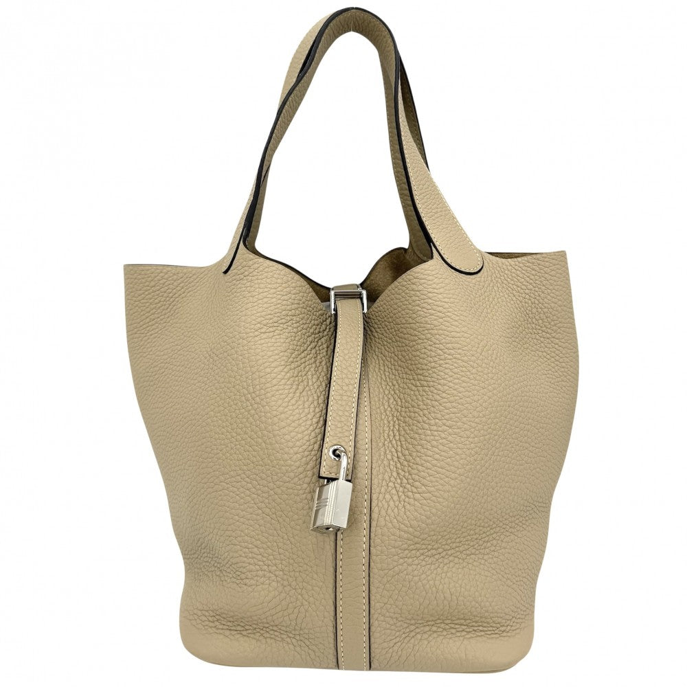 HERMES エルメス ハンドバッグ ピコタンロックMM ベージュ X刻印 トリヨン ベージュ シルバー金具 レディース 2016年【中古品】