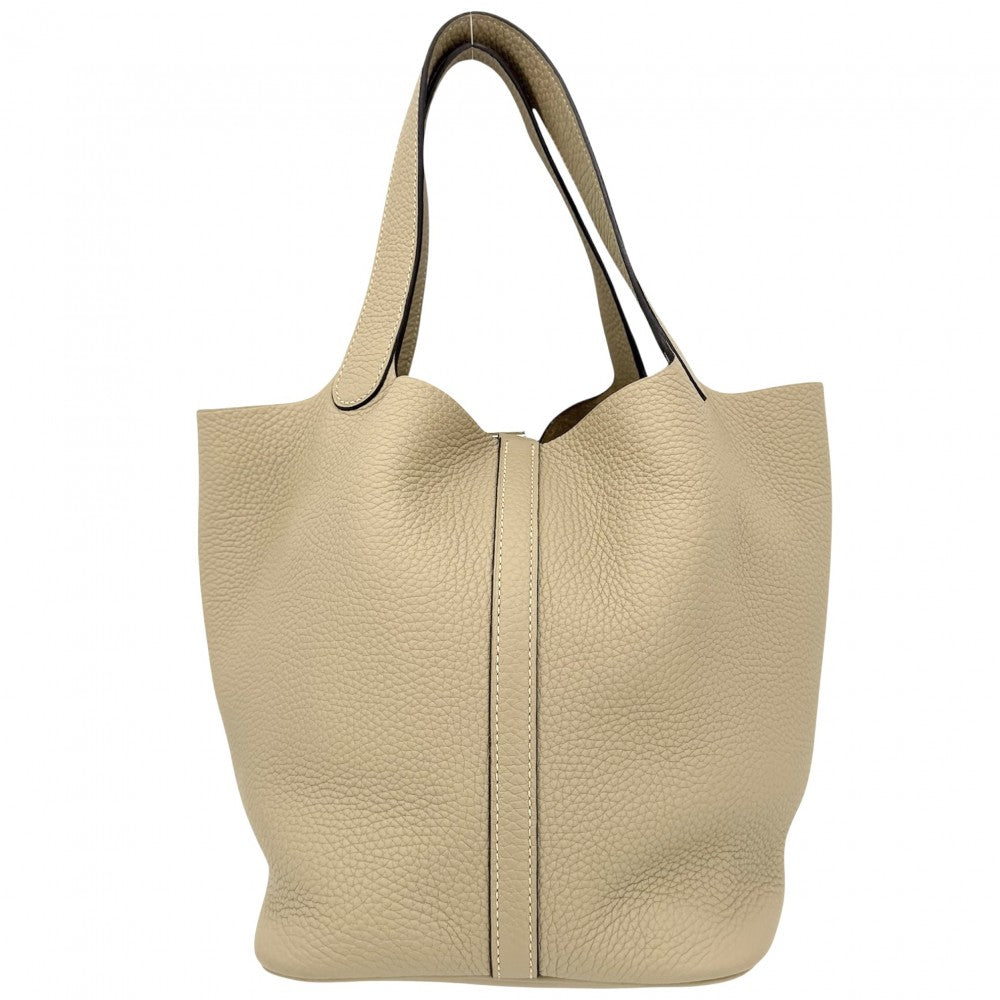 HERMES エルメス ハンドバッグ ピコタンロックMM ベージュ X刻印 トリヨン ベージュ シルバー金具 レディース 2016年【中古品】