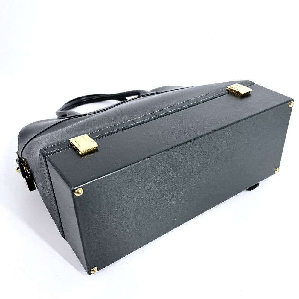 HERMES エルメス 2WAY マクファーソン ハンドバッグ ショルダーバッグ ○U刻印 レザー グリーン 緑 ゴールド金具 レディース 1991年【中古品】