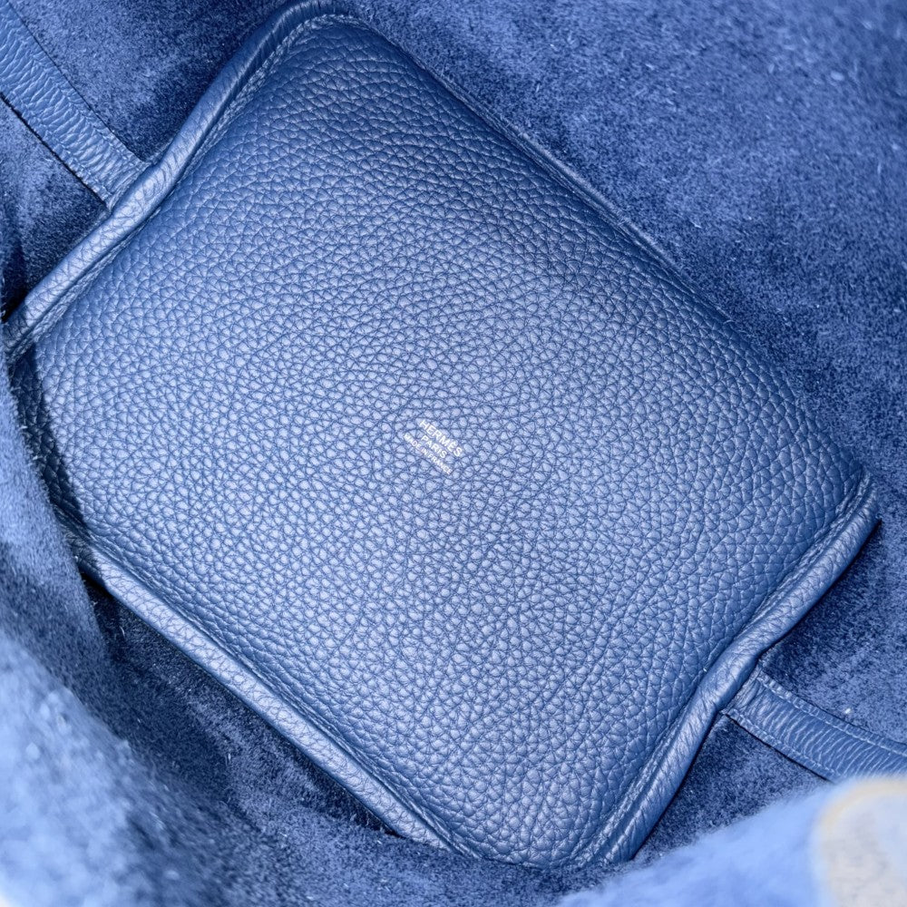 HERMES エルメス ハンドバッグ ピコタンロックMM 鞄 かばん W刻印 トリヨン ブルー系 シルバー金具 レディース 2024年【中古品】