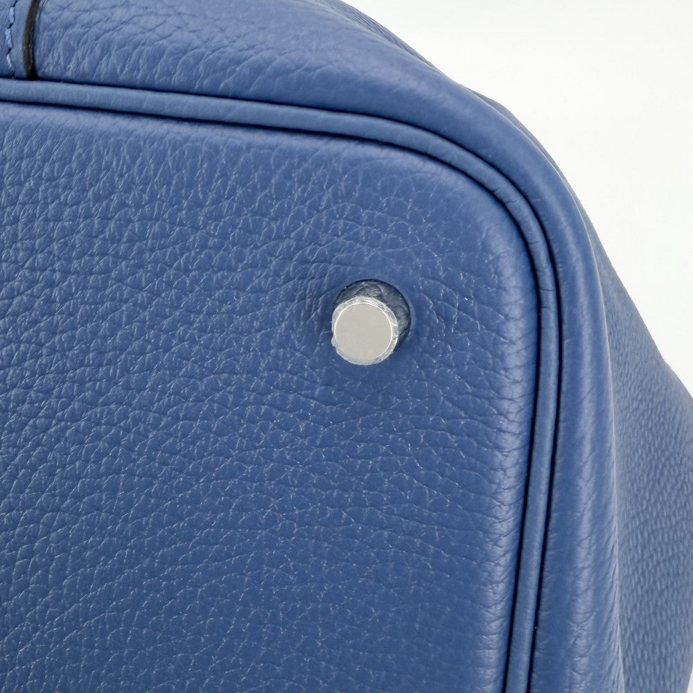 HERMES エルメス ハンドバッグ ピコタンロックMM 鞄 かばん W刻印 トリヨン ブルー系 シルバー金具 レディース 2024年【中古品】