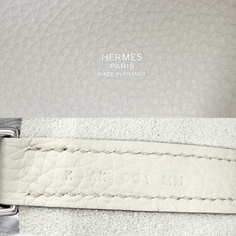 HERMES エルメス ハンドバッグ ピコタンロックPM K刻印 レザー アイボリー系 シルバー金具 レディース 2025年【中古品】