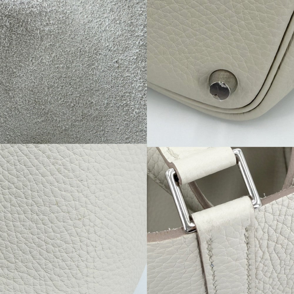 HERMES エルメス ハンドバッグ ピコタンロックPM K刻印 レザー アイボリー系 シルバー金具 レディース 2025年【中古品】