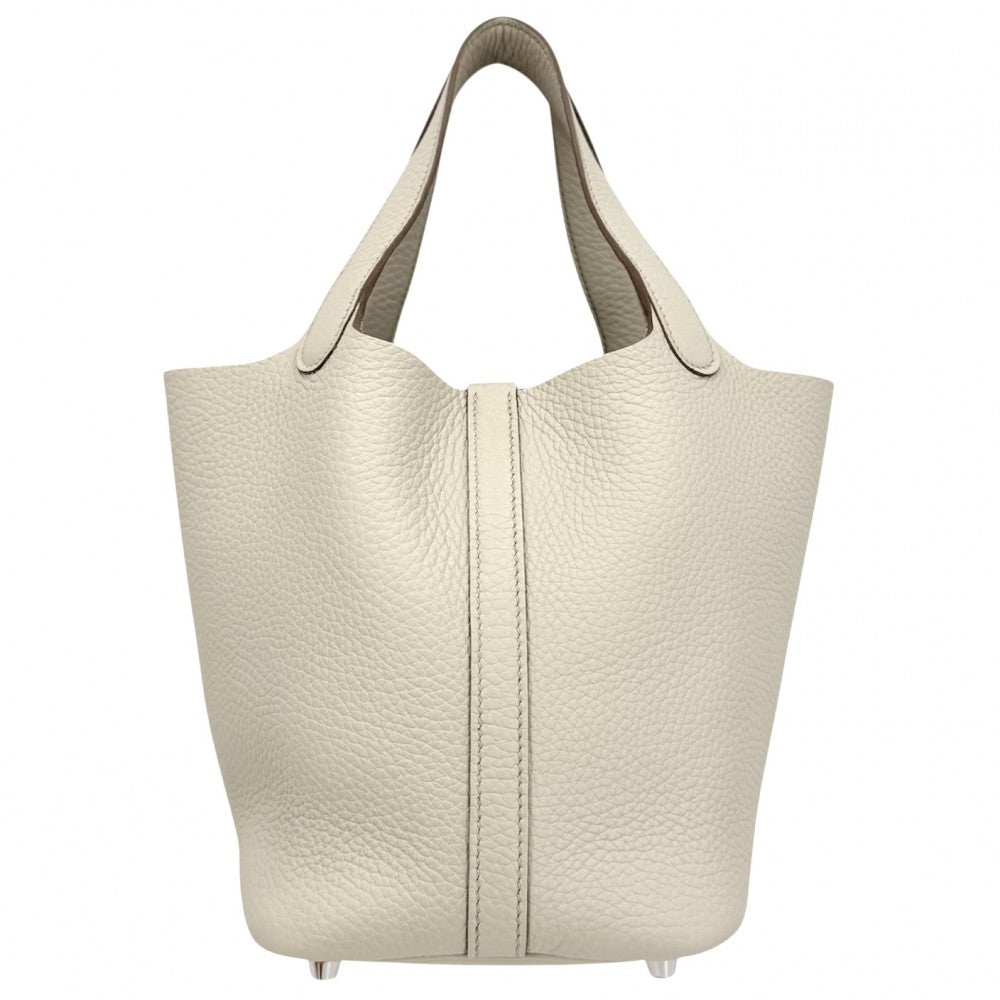 HERMES エルメス ハンドバッグ ピコタンロックPM K刻印 レザー アイボリー系 シルバー金具 レディース 2025年【中古品】