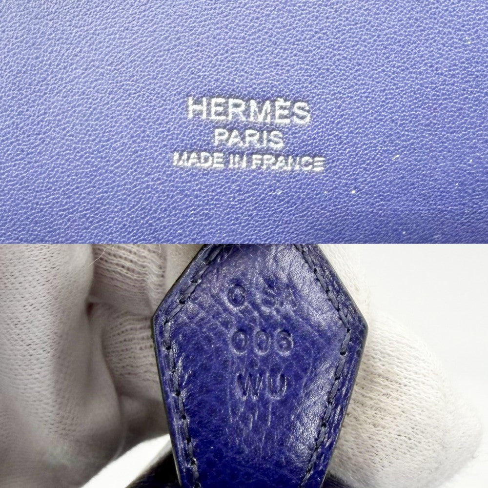 【開店SALE】 HERMES エルメス 2WAY ボリード1923　30 ハンドバッグ ショルダーバッグ トレサージュ C刻印 レザー ブルー 青 ブラウン 茶 シルバー金具 レディース 2018年【中古品】