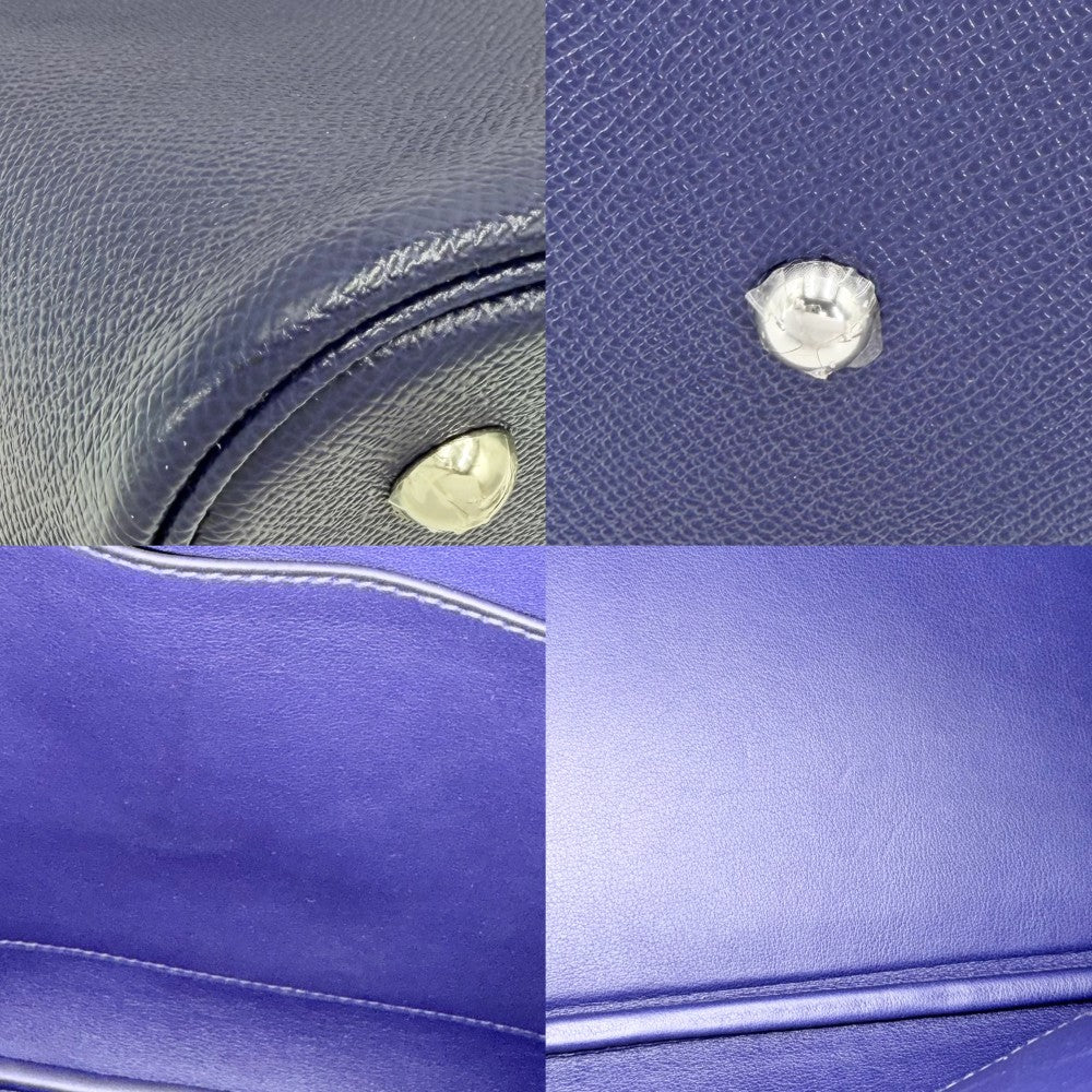 【開店SALE】 HERMES エルメス 2WAY ボリード1923　30 ハンドバッグ ショルダーバッグ トレサージュ C刻印 レザー ブルー 青 ブラウン 茶 シルバー金具 レディース 2018年【中古品】