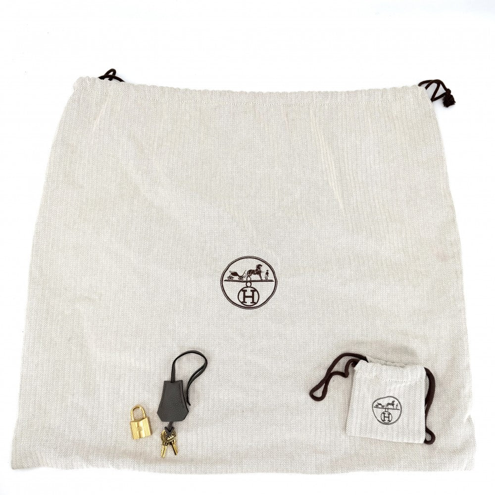 HERMES エルメス ハンドバッグ バーキン25 内縫い U刻印 レザー グレー ゴールド金具 レディース 2022年【中古品】