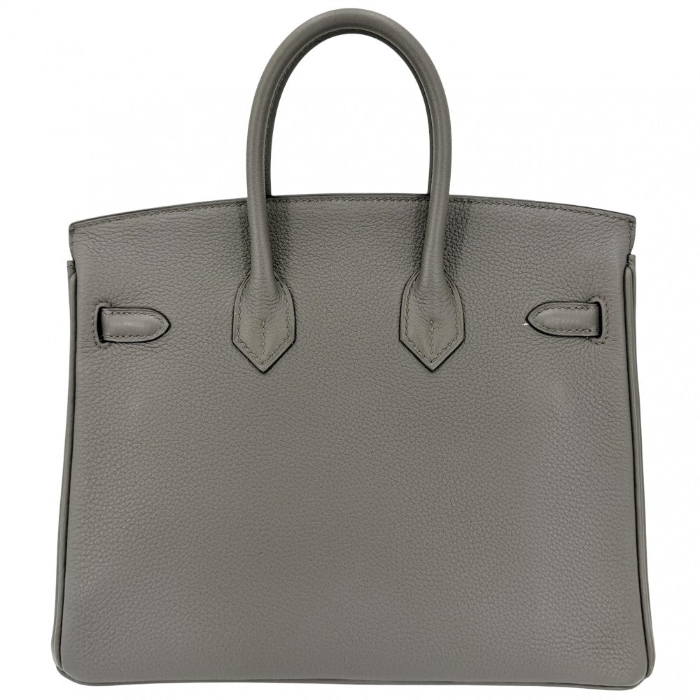 HERMES エルメス ハンドバッグ バーキン25 内縫い U刻印 レザー グレー ゴールド金具 レディース 2022年【中古品】