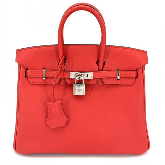 【開店SALE】 HERMES エルメス ハンドバッグ バーキン25 内縫い X刻印 スイフト レッド 赤 シルバー金具 レディース 2016年【中古品】