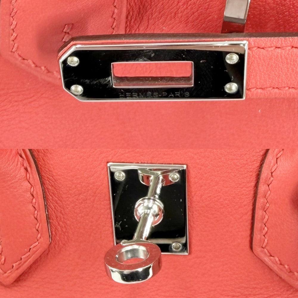【開店SALE】 HERMES エルメス ハンドバッグ バーキン25 内縫い X刻印 スイフト レッド 赤 シルバー金具 レディース 2016年【中古品】