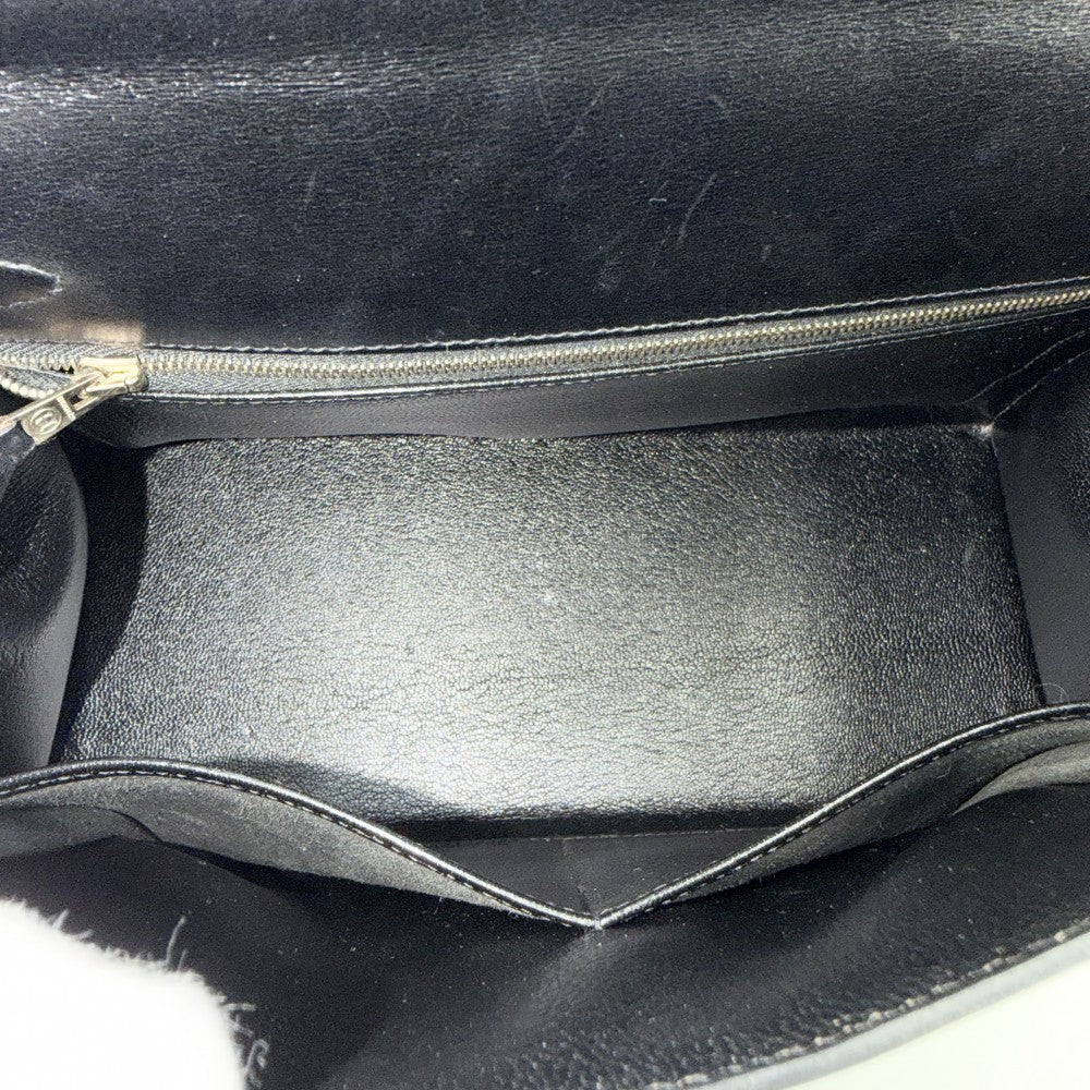 【開店SALE】 HERMES エルメス 2WAY ケリー28 外縫い ハンドバッグ ショルダーバッグ □D刻印 ボックスカーフ ブラック 黒 ゴールド金具 レディース 2000年【中古品】