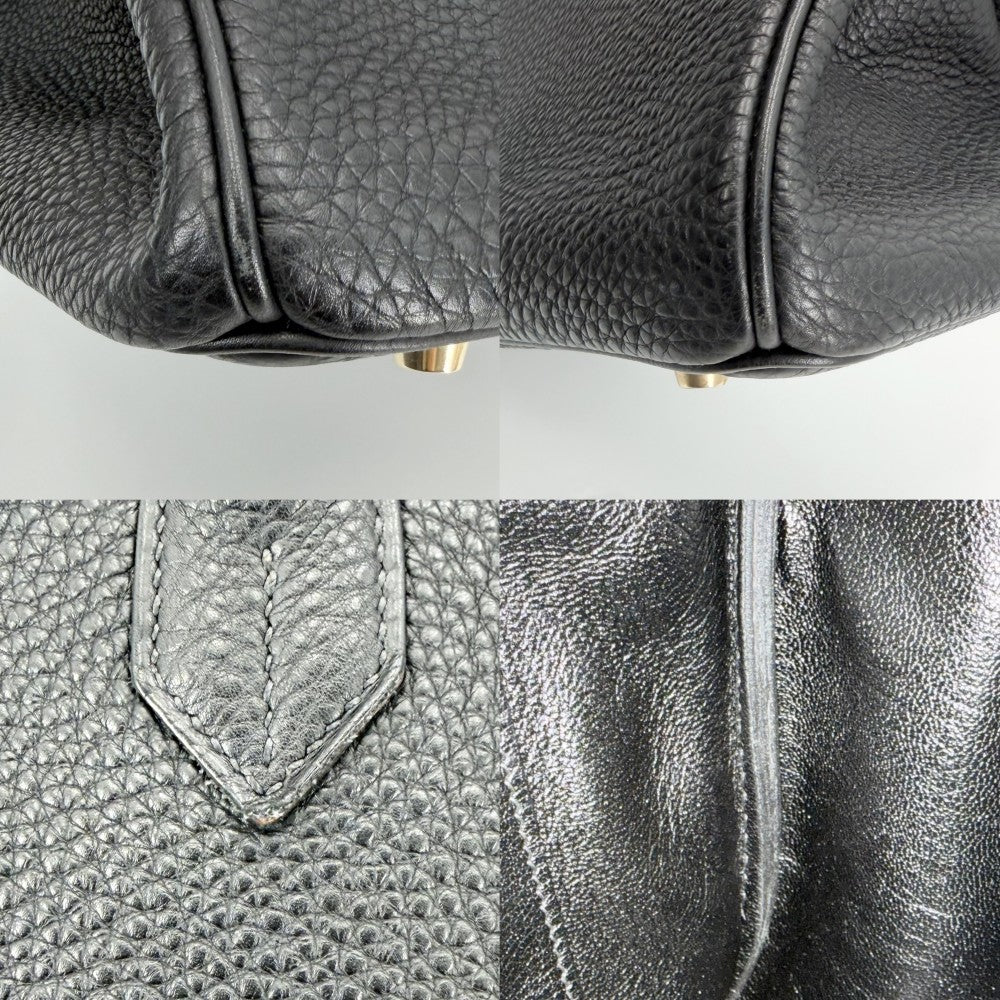 HERMES エルメス ハンドバッグ 内縫い バーキン35 □E刻印 レザー ブラック 黒 ゴールド金具 レディース 2001年【中古品】