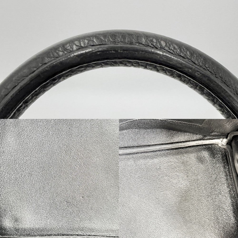 HERMES エルメス ハンドバッグ 内縫い バーキン35 □E刻印 レザー ブラック 黒 ゴールド金具 レディース 2001年【中古品】