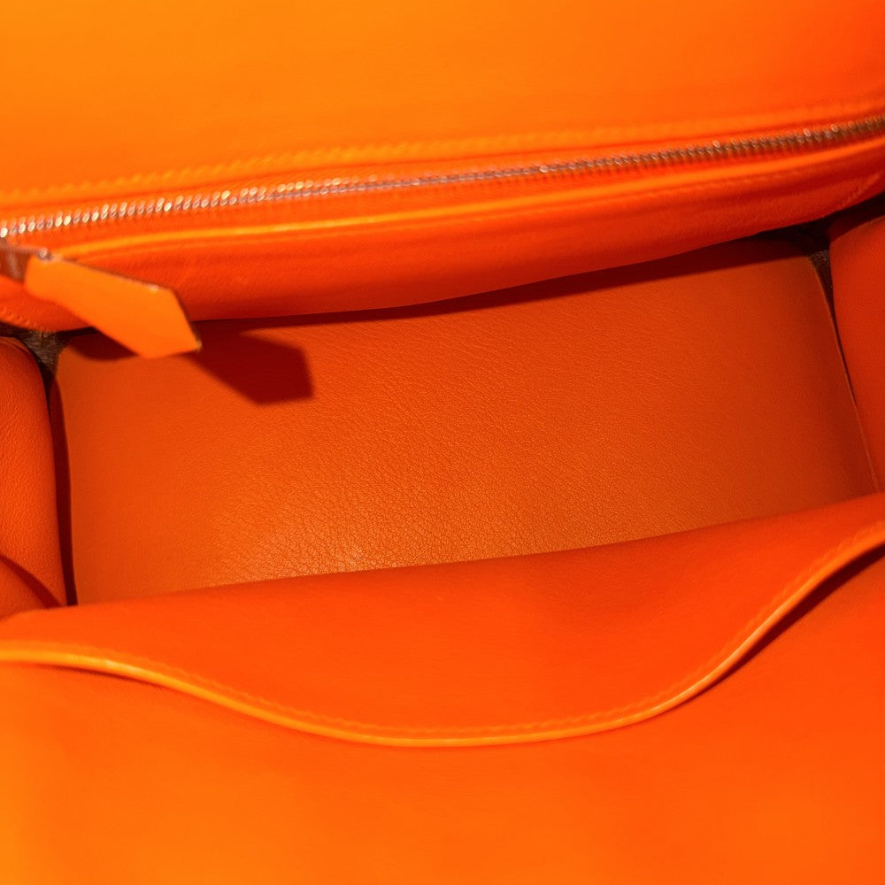 HERMES エルメス ハンドバッグ バーキン25 内縫い □J刻印 スイフト オレンジ シルバー金具 レディース 2006年【中古品】