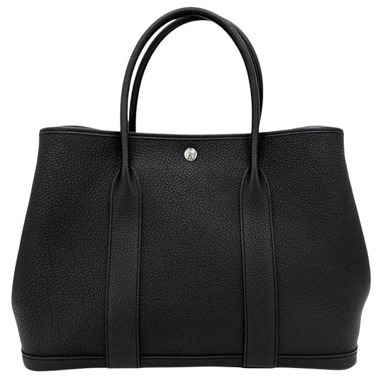HERMES エルメス ハンドバッグ ガーデンパーティPM トートバッグ Y レザー ブラック 黒 シルバー金具 レディース 2020年【中古品】
