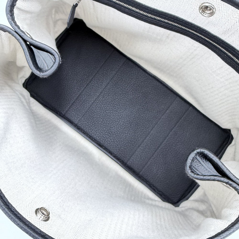 HERMES エルメス ハンドバッグ ガーデンパーティPM トートバッグ Y レザー ブラック 黒 シルバー金具 レディース 2020年【中古品】