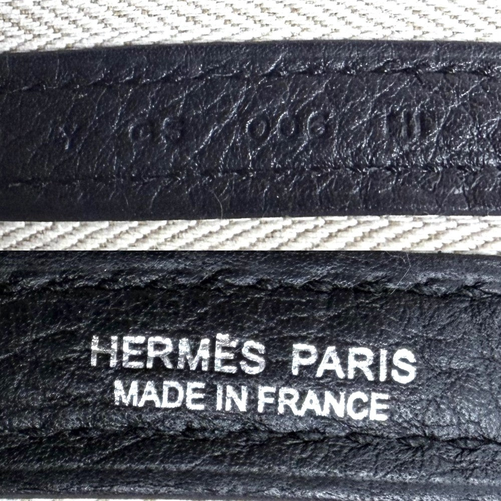 HERMES エルメス ハンドバッグ ガーデンパーティPM トートバッグ Y レザー ブラック 黒 シルバー金具 レディース 2020年【中古品】
