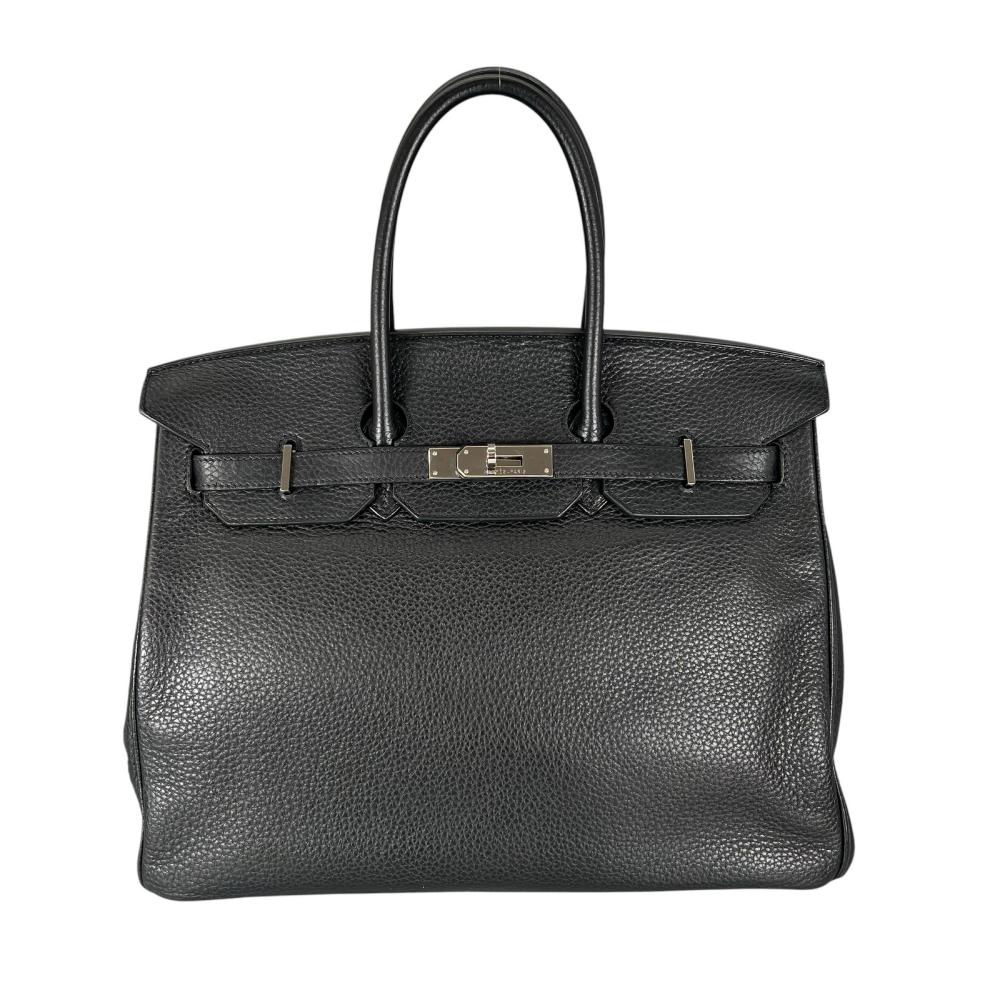 HERMES エルメス ハンドバッグ バーキン35 シルバー金具 □N刻 トリヨンクレマンス ブラック 黒 シルバー金具 レディース 2010年【中古品】