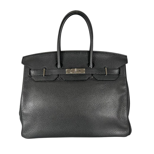 HERMES エルメス ハンドバッグ バーキン35 シルバー金具 □N刻 トリヨンクレマンス ブラック 黒 シルバー金具 レディース 2010年【中古品】