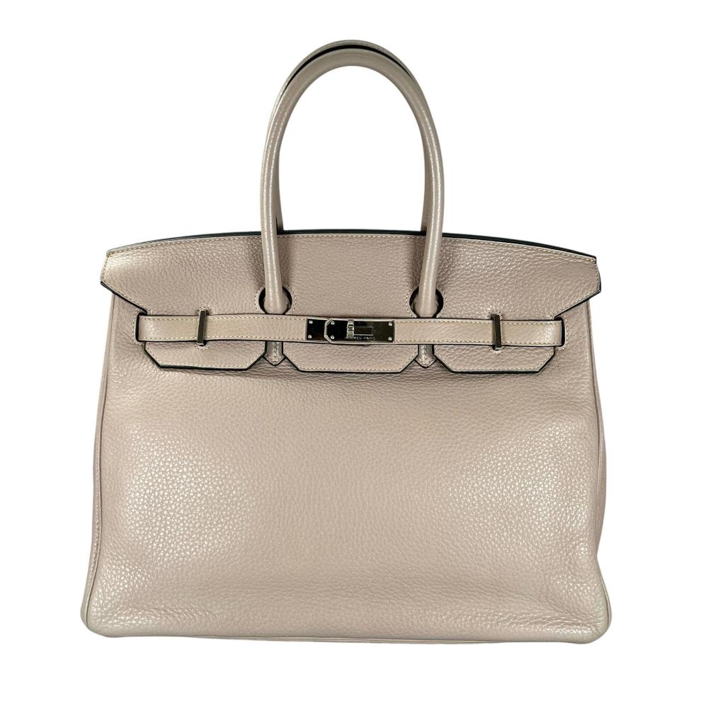 HERMES エルメス ハンドバッグ バーキン35 シールド金具 □P刻 トリヨン ベージュ シールド金具 レディース 2012年【中古品】