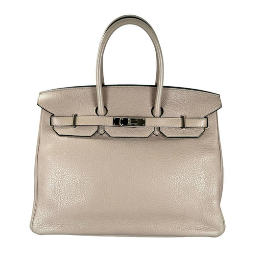 HERMES エルメス ハンドバッグ バーキン35 シールド金具 □P刻 トリヨン ベージュ シールド金具 レディース 2012年【中古品】