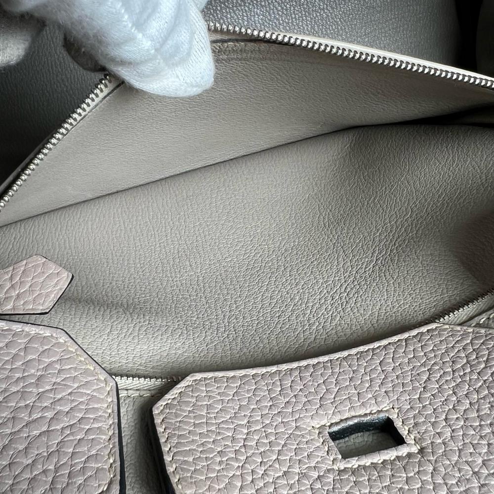 HERMES エルメス ハンドバッグ バーキン35 シールド金具 □P刻 トリヨン ベージュ シールド金具 レディース 2012年【中古品】