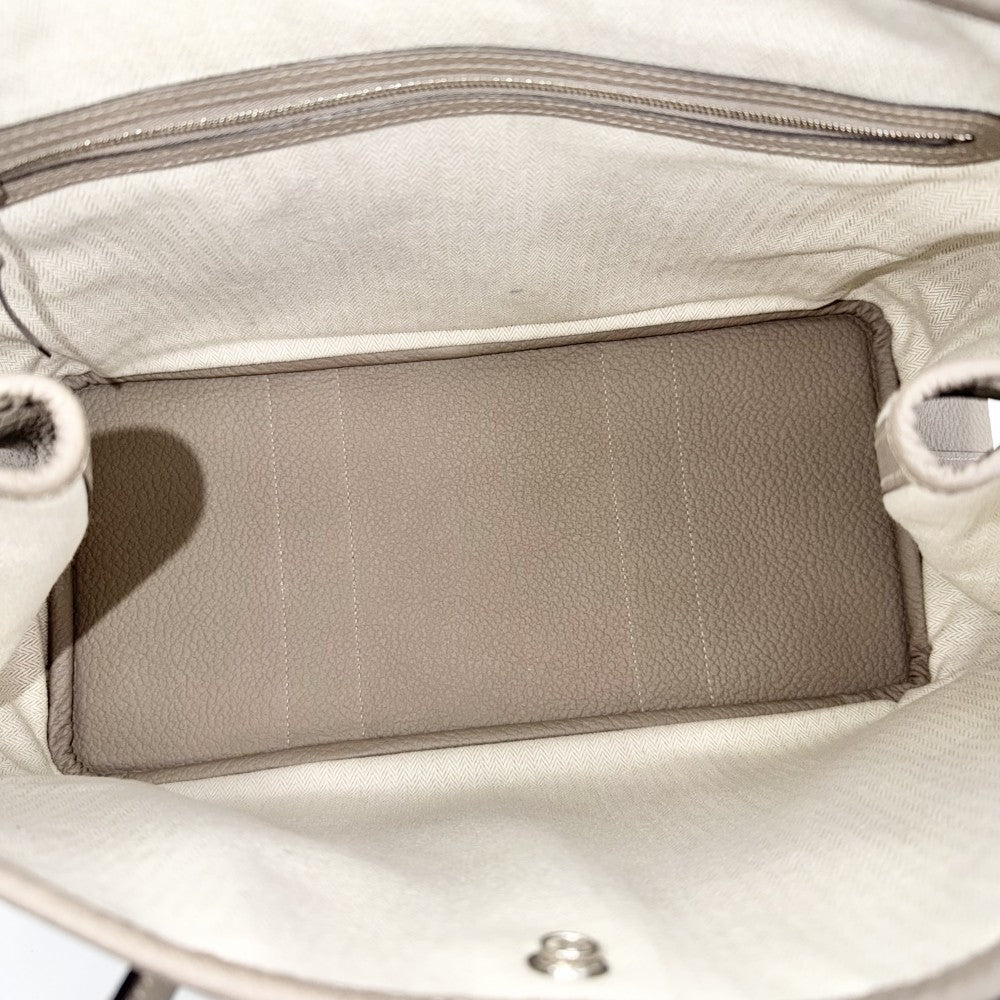 HERMES エルメス ハンドバッグ ガーデンパーティPM トートバッグ C刻印 レザー ベージュ シルバー金具 レディース 2018年【中古品】