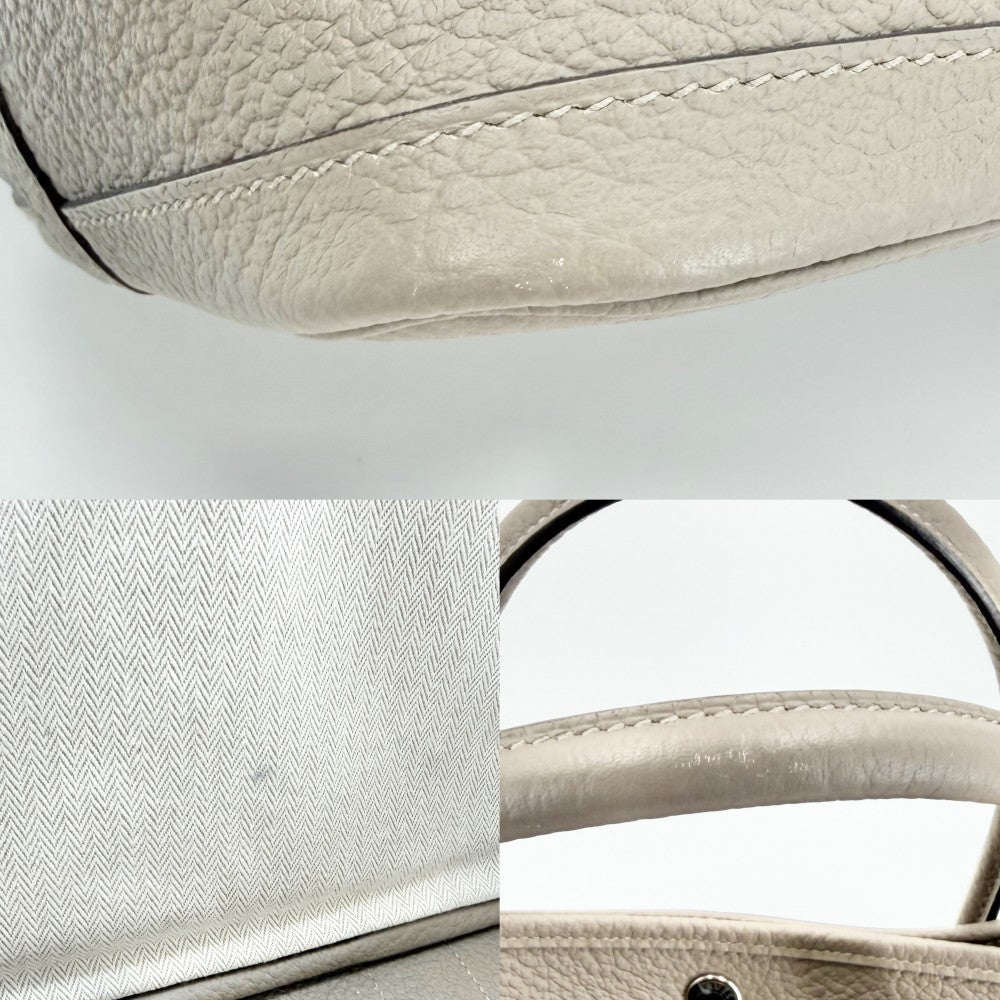 HERMES エルメス ハンドバッグ ガーデンパーティPM トートバッグ C刻印 レザー ベージュ シルバー金具 レディース 2018年【中古品】