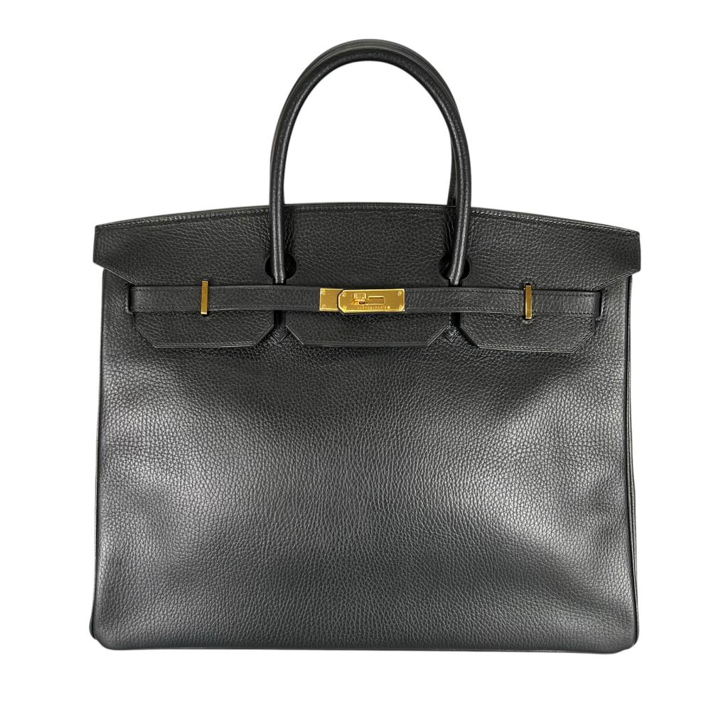 HERMES エルメス ハンドバッグ バーキン35 ゴールド金具 トリヨン ブラック 黒 ゴールド金具 レディース 1990年【中古品】