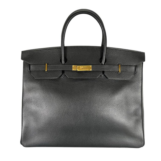 HERMES エルメス ハンドバッグ バーキン35 ゴールド金具 トリヨン ブラック 黒 ゴールド金具 レディース 1990年【中古品】