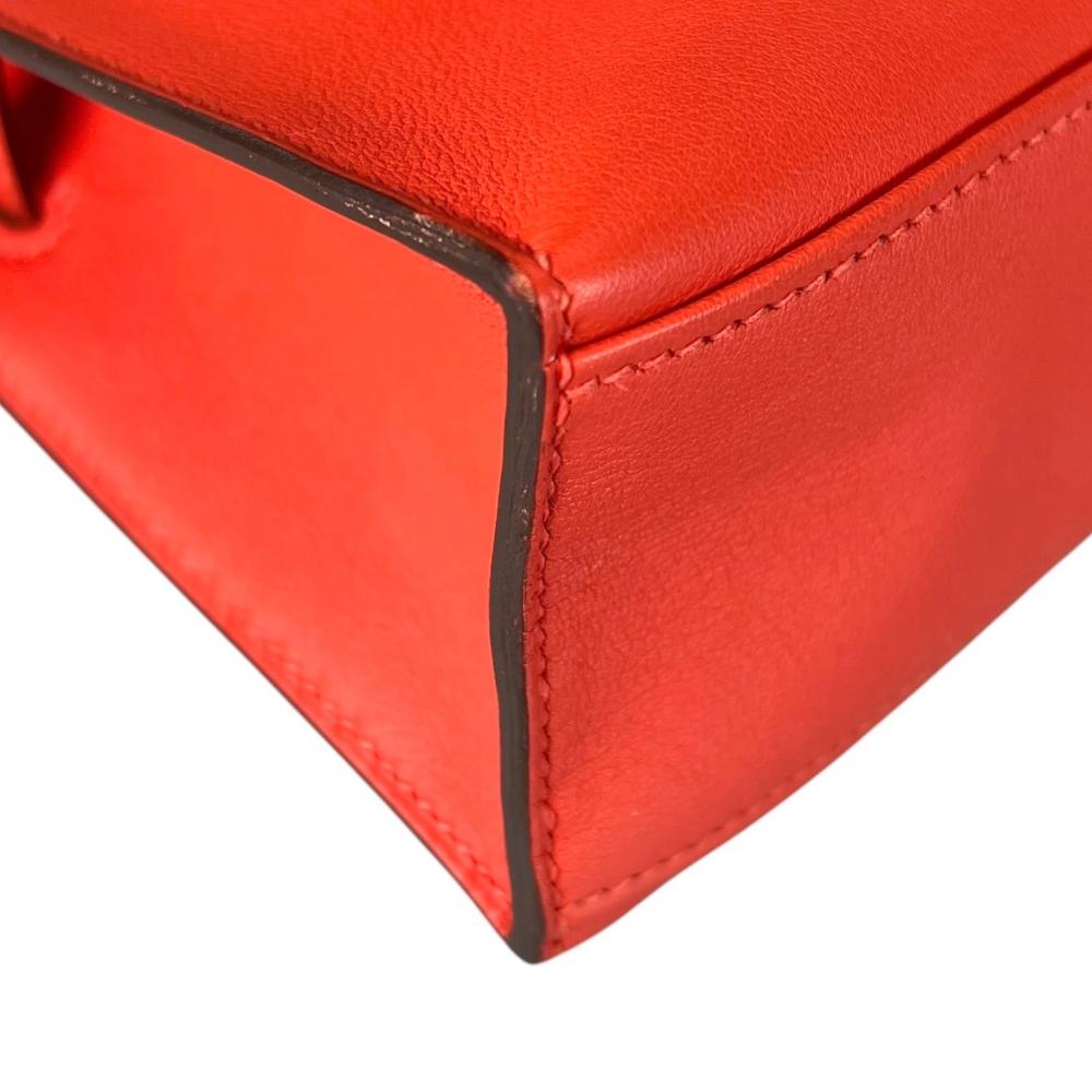 HERMES エルメス ハンドバッグ ポシェットケリー クラッチバッグ シルバー金具 Y刻印 レッド 赤 シルバー金具 レディース 2020年【中古品】