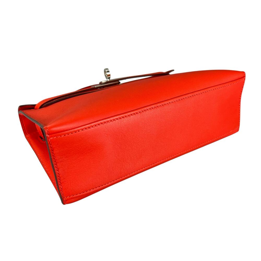 HERMES エルメス ハンドバッグ ポシェットケリー クラッチバッグ シルバー金具 Y刻印 レッド 赤 シルバー金具 レディース 2020年【中古品】