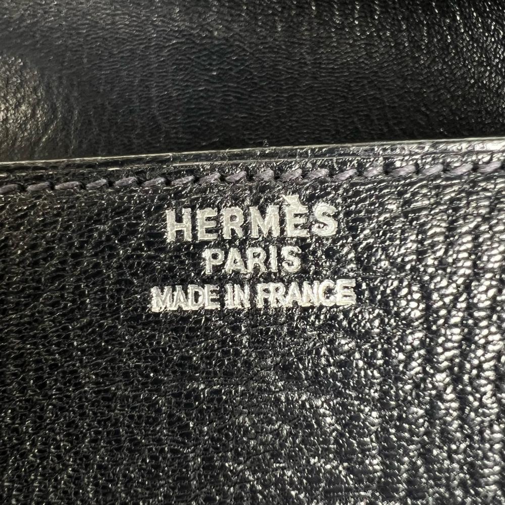 HERMES エルメス ハンドバッグ ドラッグ37 トートバッグ シェーブル □D刻印 ネイビー 紺 シルバー金具 レディース 2000年【中古品】