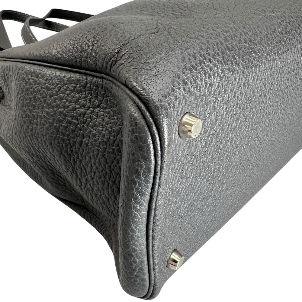HERMES エルメス ハンドバッグ カバナ トートバッグ □F刻印 トリヨン グレー シルバー金具 レディース 2002年【中古品】