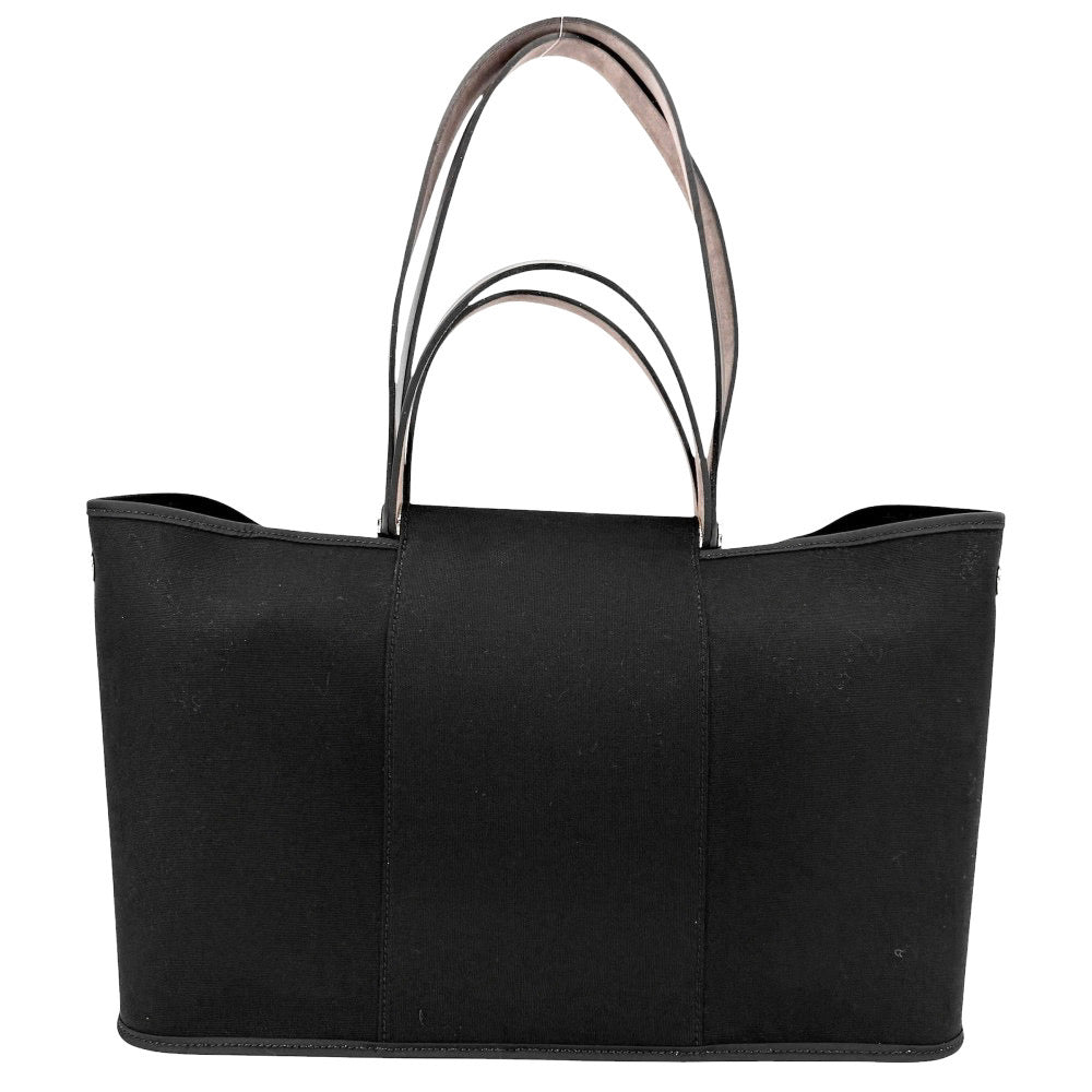 【開店SALE】 HERMES エルメス 2WAY カバックエランPM ハンドバッグ ショルダーバッグ トートバッグ □M キャンバス レザー ブラック 黒 ブラウン 茶 シルバー金具 レディース 2009年【中古品】