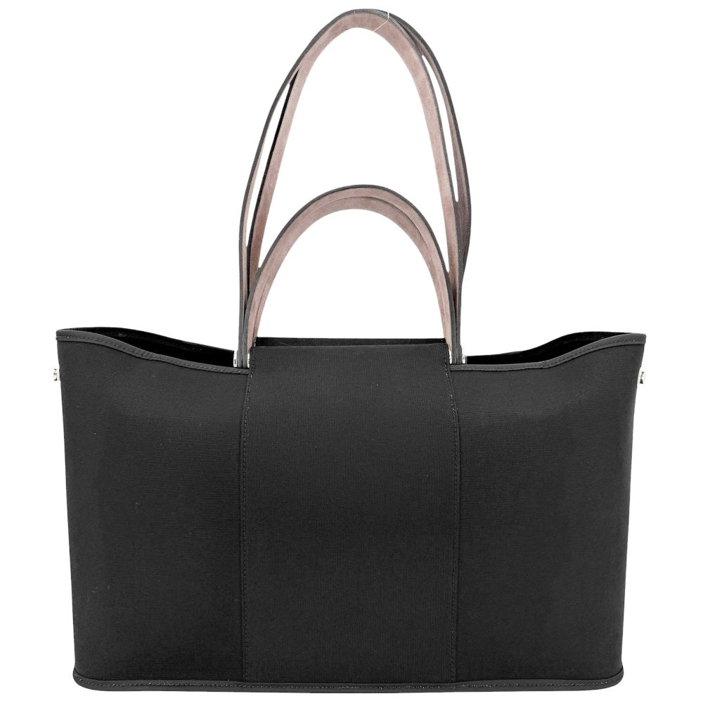 【開店SALE】 HERMES エルメス 2WAY カバックエランPM ハンドバッグ ショルダーバッグ トートバッグ □M キャンバス レザー ブラック 黒 ブラウン 茶 シルバー金具 レディース 2009年【中古品】