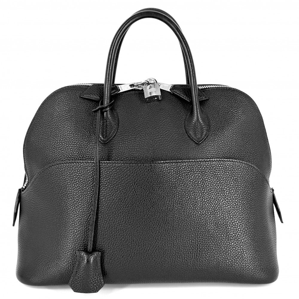 HERMES エルメス ハンドバッグ ボリード31 □J刻印 レザー ブラック 黒 シルバー金具 レディース 2006年【中古品】