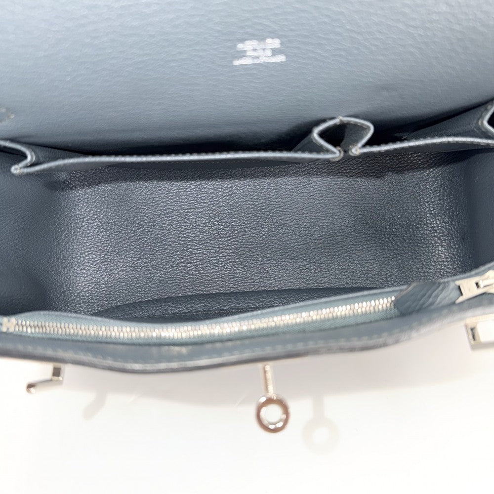 HERMES エルメス ショルダーバッグ ジプシエール28 □Ｑ トリヨン ブルー系 シルバー金具 レディース 2013年【中古品】