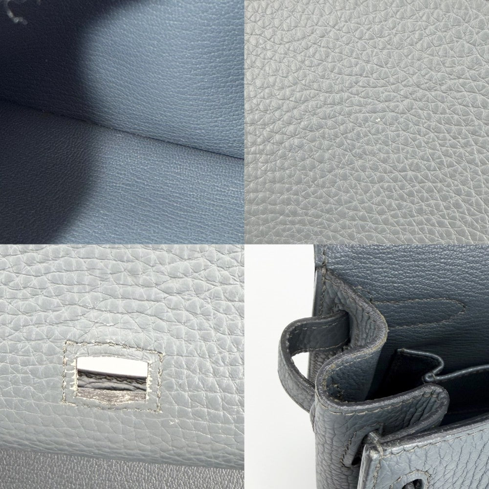 HERMES エルメス ショルダーバッグ ジプシエール28 □Ｑ トリヨン ブルー系 シルバー金具 レディース 2013年【中古品】