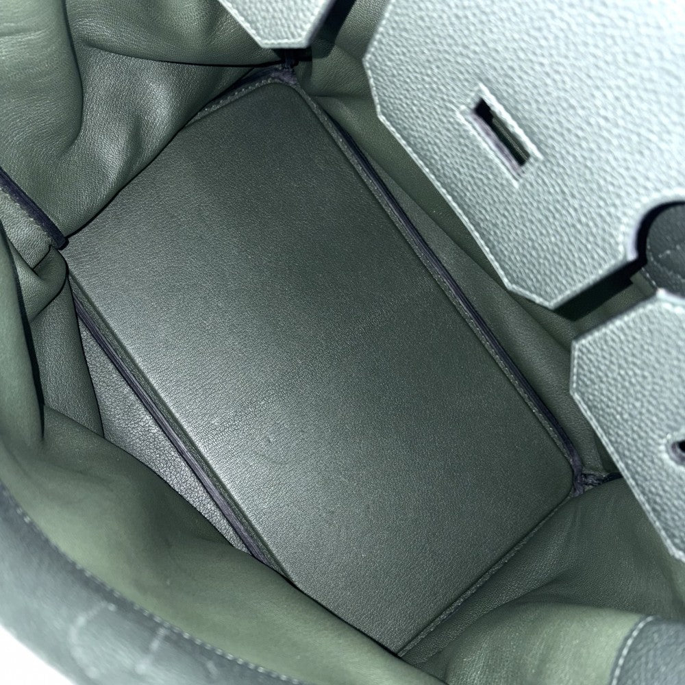 HERMES エルメス ハンドバッグ オータクロア40 2022年 鞄 かばん U刻印 トリヨン ダークグリーン シルバー金具 メンズ 2022年【中古品】